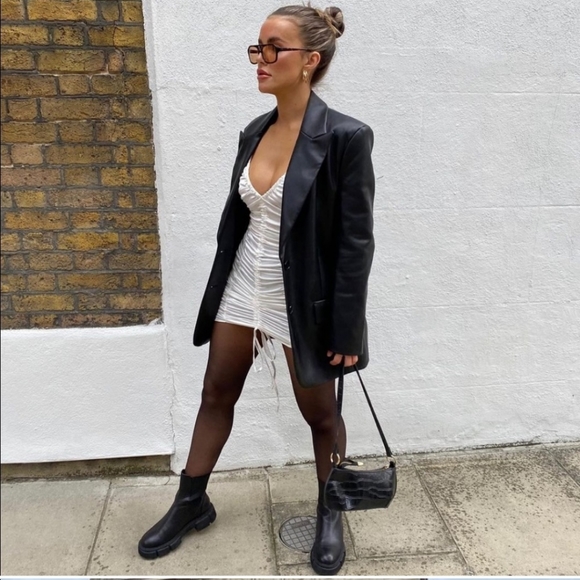 Zara * Oversized Faux Leather Blazer - Picture 7 of 16